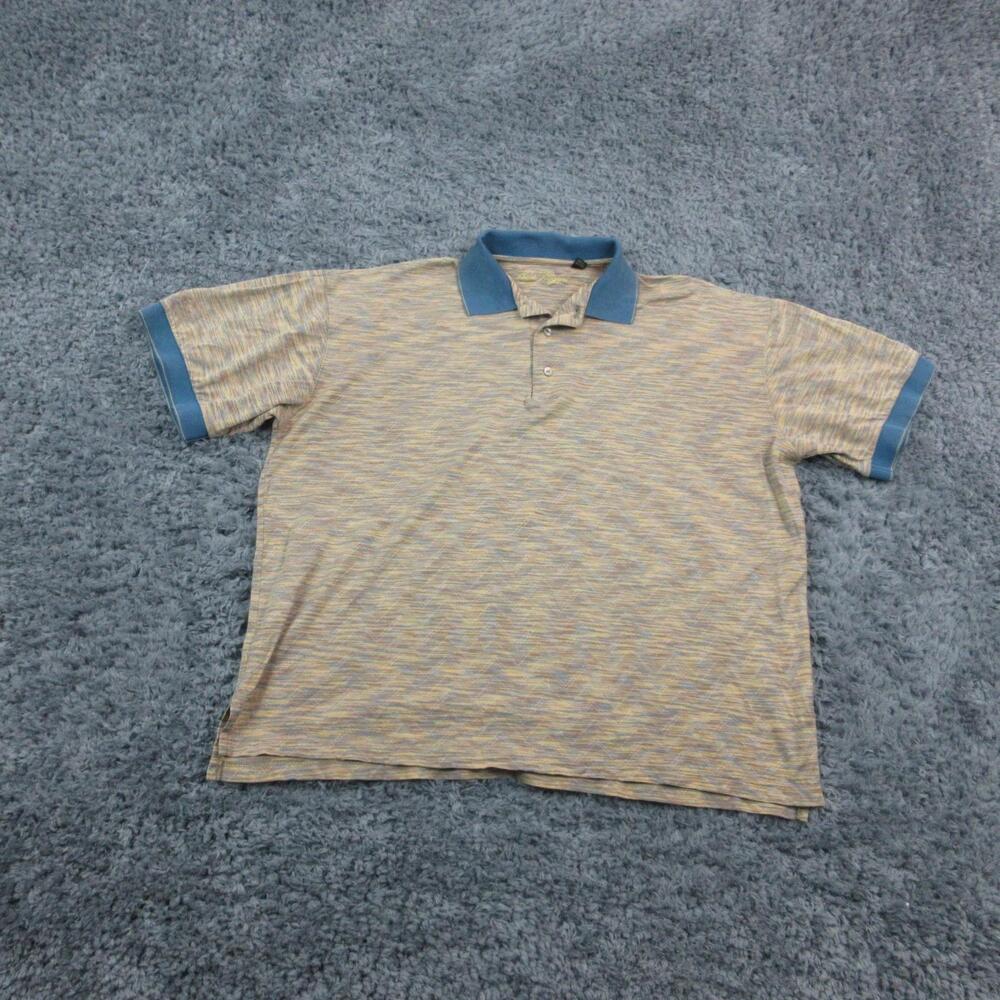 Ben Hogan Polo Shirt Mens Medium Double Mercerized Golf Cotton Blue Collar